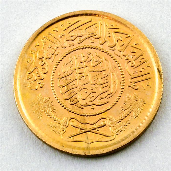 Goldmünze, Saudi-Arabien, wohl 1 Pfund.