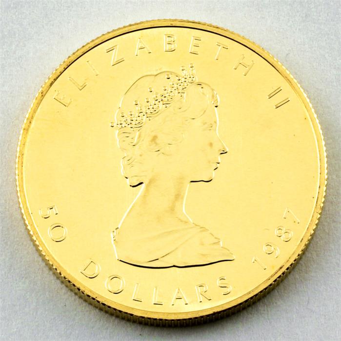 Goldmünze, Kanada, Elisabeth II., 50 Dollar - 1 Unze, 1987,