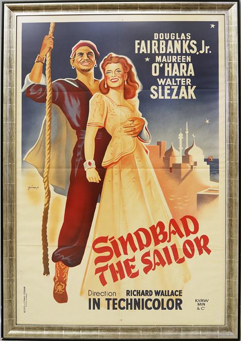 Filmplakat, Sinbad the Sailor (Mitte 20. Jh.).