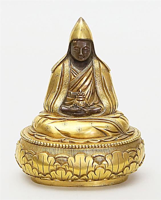 Skulptur des Tsongkhapa.