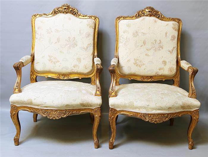 Paar Fauteuils im Stil Louis XV.