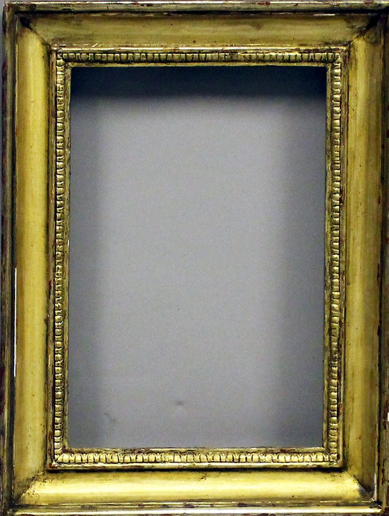 Biedermeier aufwändiger Rahmen für Wandmontage Holz geschliffener Spiegel  Passepartout vergoldete Zierleiste mit Foto aus der Zeit