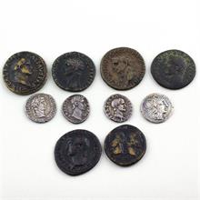Zehn antike Römische Münzen, 