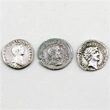 Drei antike Münzen, Römische Kaiserzeit,